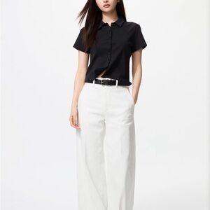 NWT Viral Uniqlo White Wide Trousers